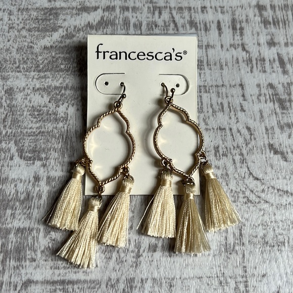 Francesca’s Gold Tassel Earrings - Picture 1 of 4